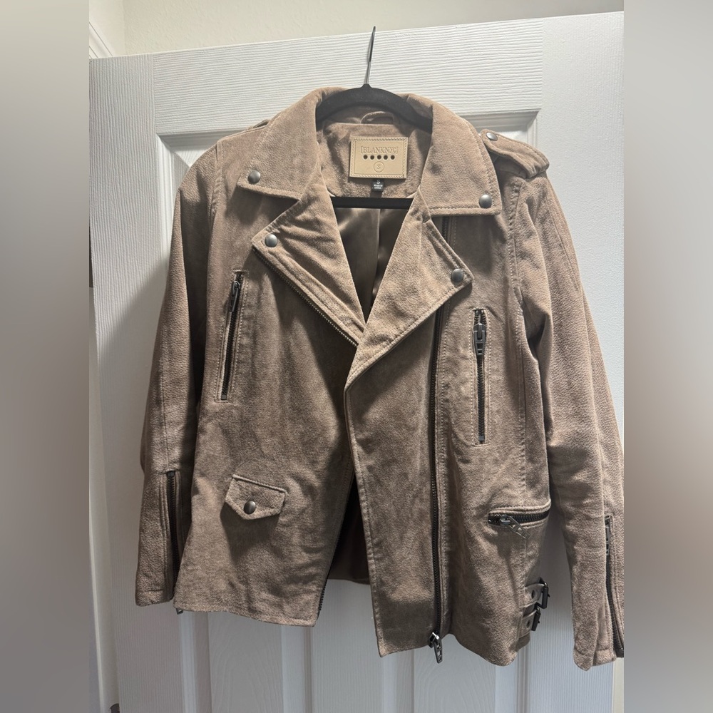 Blank NYC Taupe Suede Moto Jacket